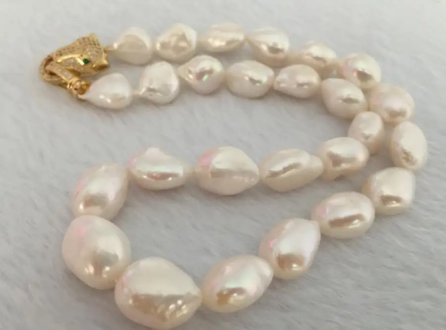 huge11-13mm south sea baroque white pearl necklace 18inch