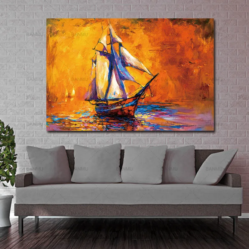 Landscape Sea Sailing Boat Canvas Painting Paint On Canvas For Home Decor Wall Art Picture decoration for living home
Landscape Sea Sailing Boat Canvas Painting Paint On Canvas For Home Decor Wall Art Picture decoration for living home