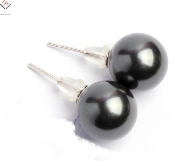 women Jewelry Earring 10mm bright black round ball natural shell pearl Stud Earring
women Jewelry Earring 10mm bright black round ball natural shell pearl Stud Earring