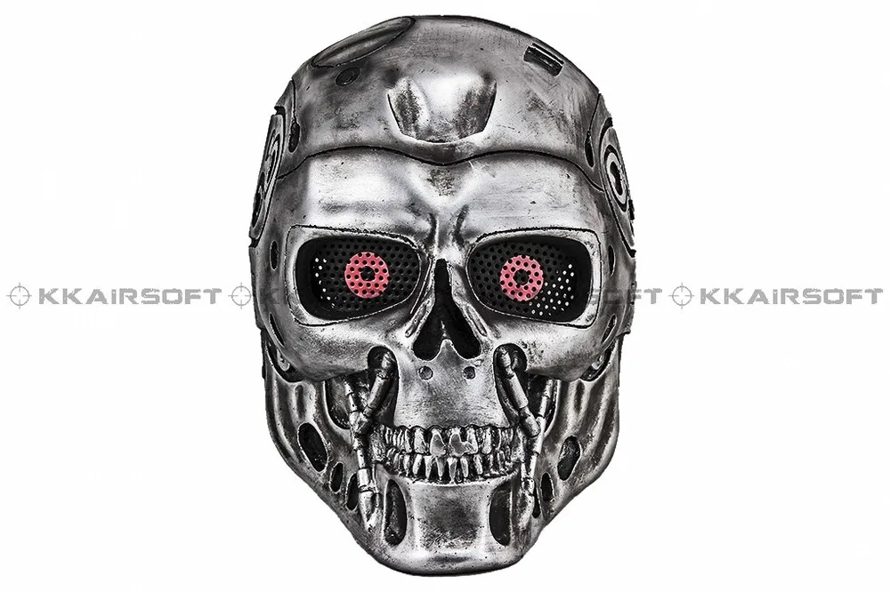 Терминатор вечерние маска T 800 Пейнтбол Проволочная сетка на все лицо (серебро)