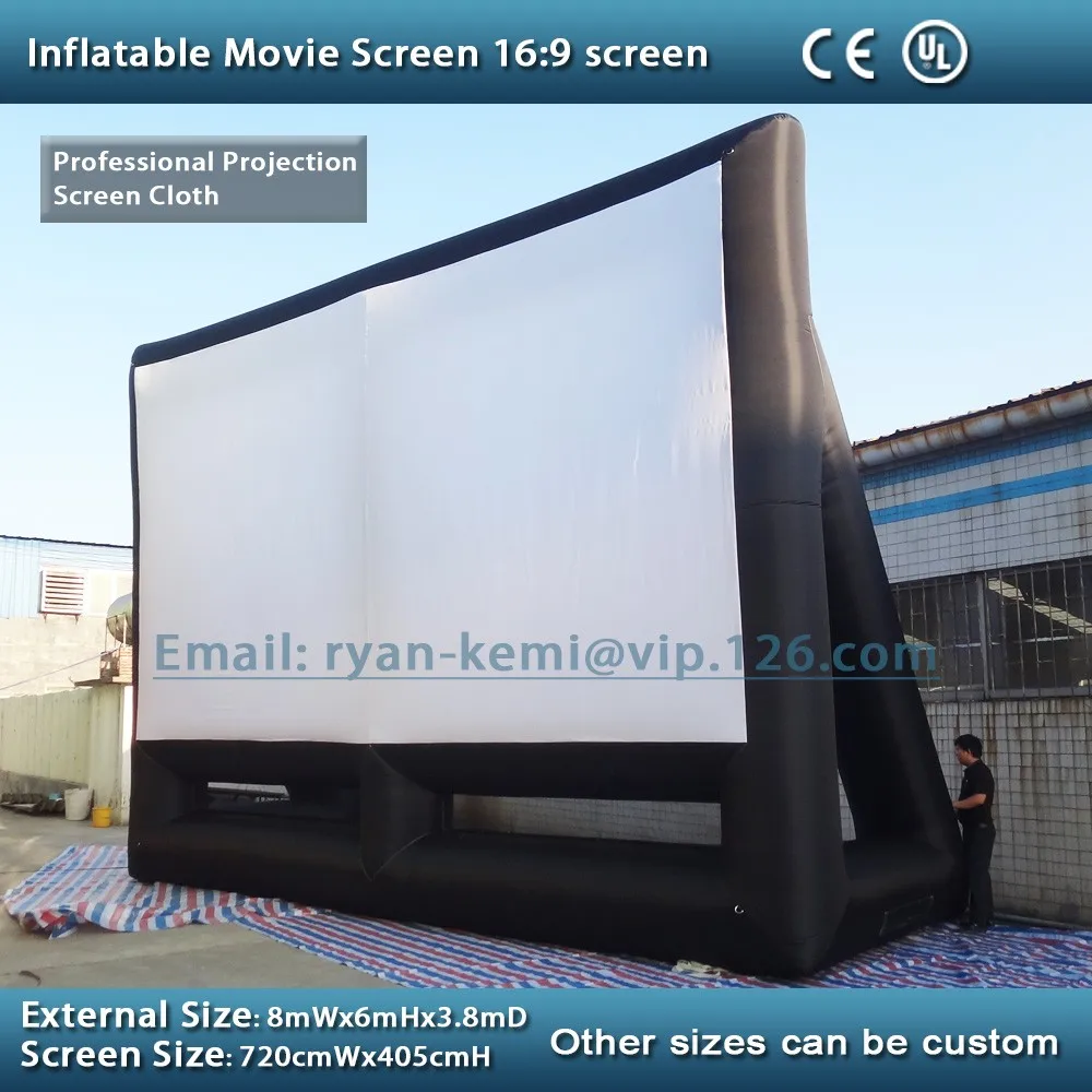 Бесплатная доставка гигантский надувной экран для кино 8x6 м телевизора|screen
