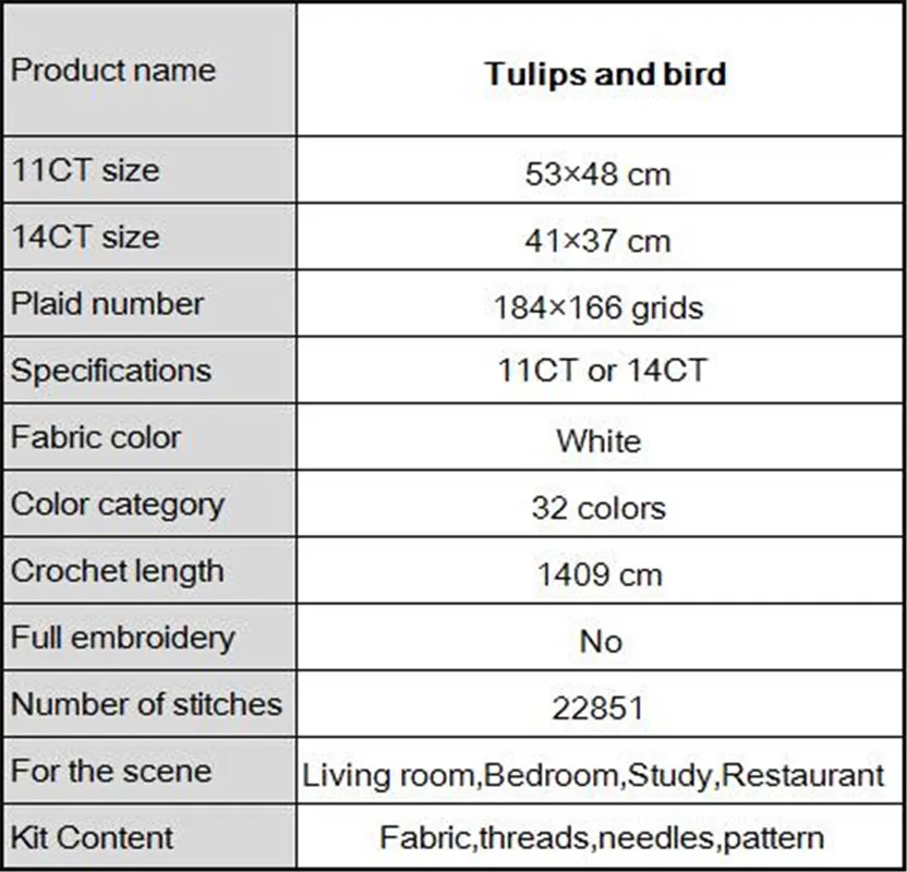 Tulips and bird animal flower diy painting counted print on the canvas DMC 11CT 14CT kits Cross Stitch Embroidery needlework Set
Tulips and bird animal flower diy painting counted print on the canvas DMC 11CT 14CT kits Cross Stitch Embroidery needlework Set