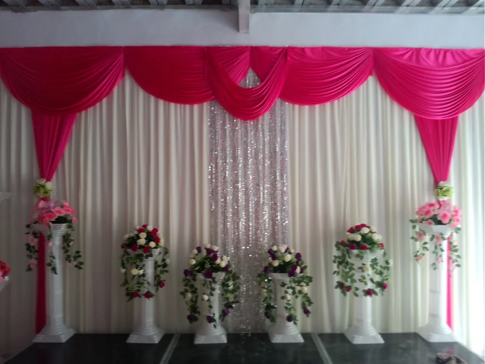 NEW Designed Wedding Backdrops with luxurious Rose-carmine Swag for Wedding Decorations 3m*6m with sequin
NEW Designed Wedding Backdrops with luxurious Rose-carmine Swag for Wedding Decorations 3m*6m with sequin