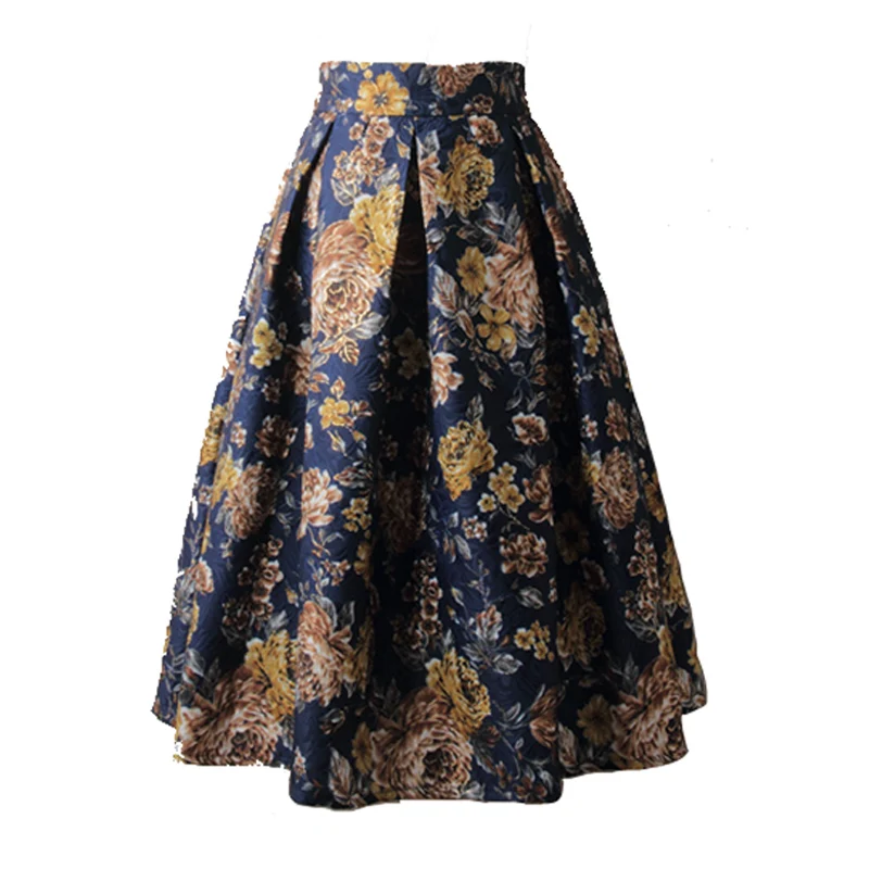 Summer Women Skirt Vintage Floral Print High Waist Ball Gown 2020 Female Elegant A Line Office Pleated Midi Skirts Skater Saias
Summer Women Skirt Vintage Floral Print High Waist Ball Gown 2020 Female Elegant A Line Office Pleated Midi Skirts Skater Saias