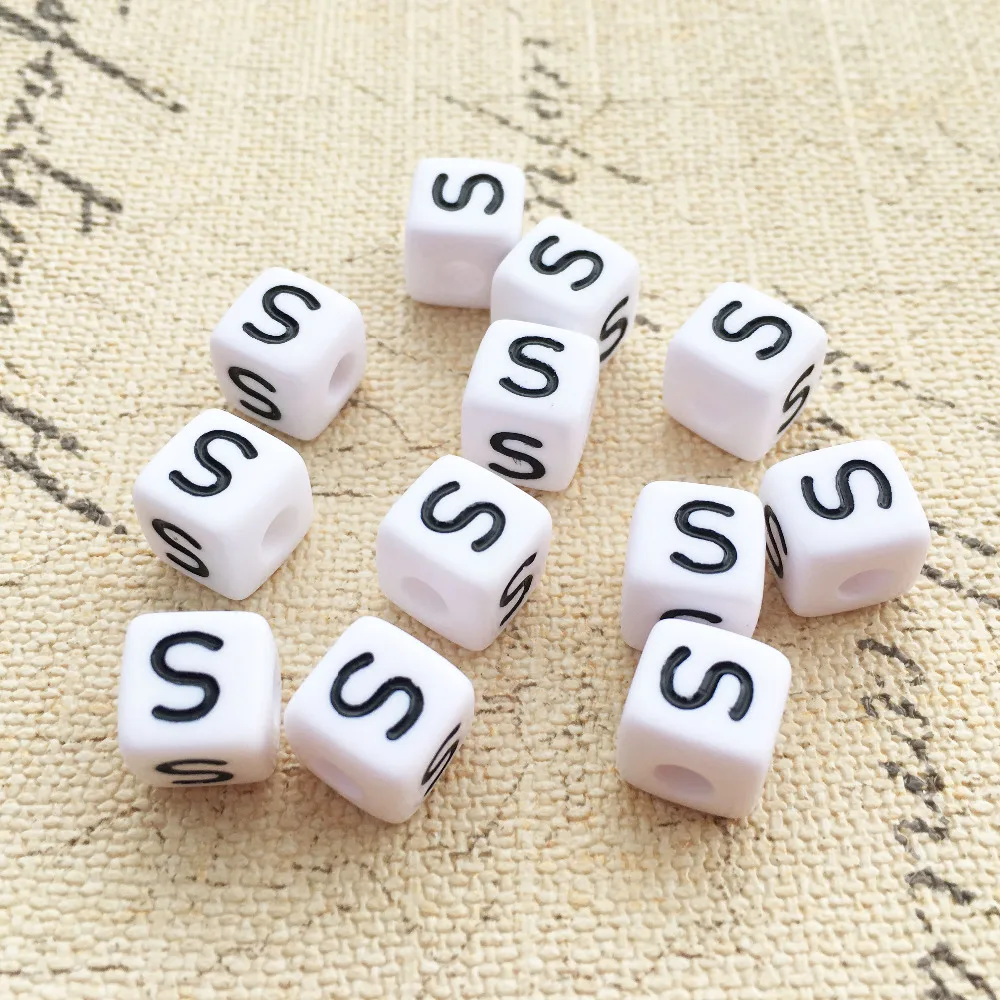 Single English Initial S Letter Beads Cube 10*10MM Square Acrylic Plastic Alphabet Jewelry Beads for DIY Knit Bracelet Keychain
Single English Initial S Letter Beads Cube 10*10MM Square Acrylic Plastic Alphabet Jewelry Beads for DIY Knit Bracelet Keychain