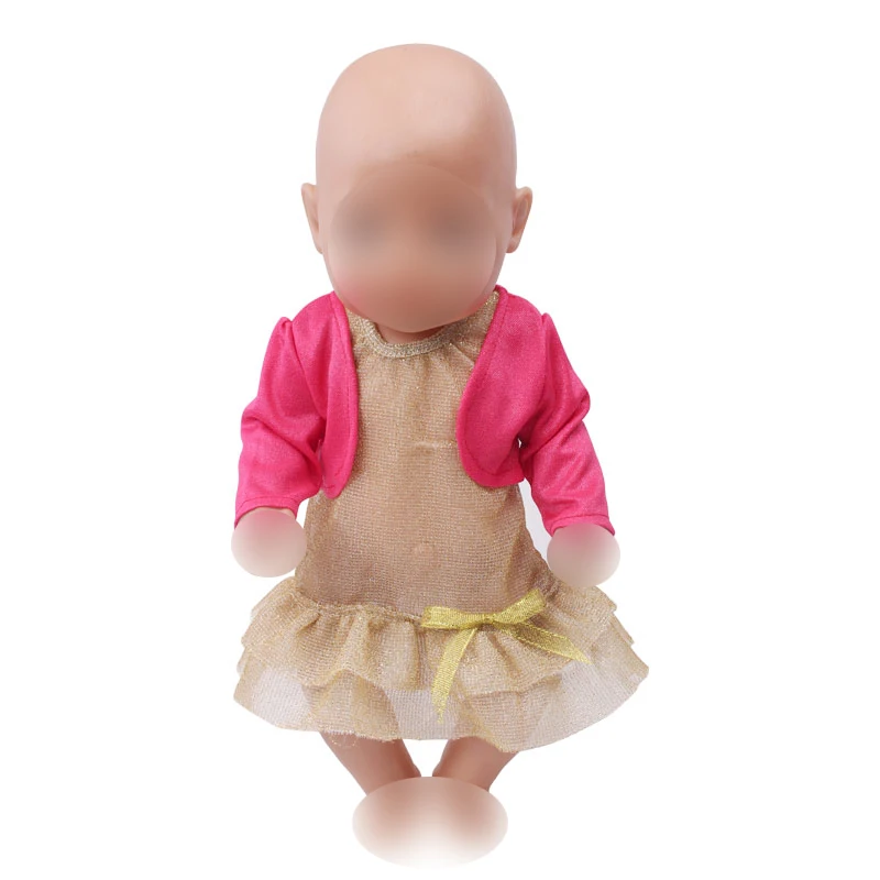 43 cm baby dolls Clothes new born rose coat + gold dress Baby toys fit American 18 inch Girls doll f641
43 cm baby dolls Clothes new born rose coat + gold dress Baby toys fit American 18 inch Girls doll f641