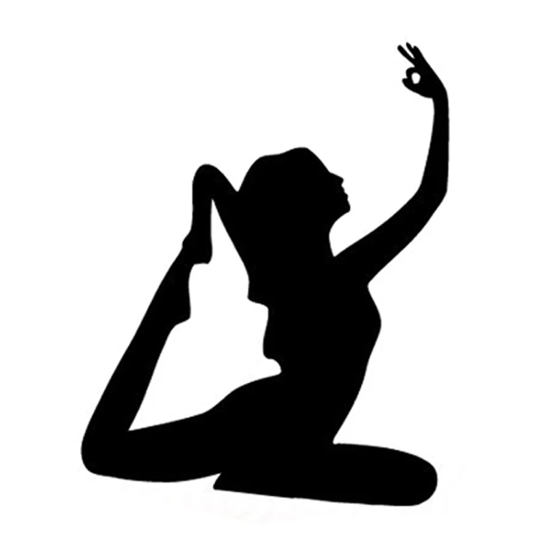 

13.3CM*16.8CM Interesting Yoga Gymnastics Sports Silhouette Vinyl Car Sticker Black/Silver Decoration S9-1206