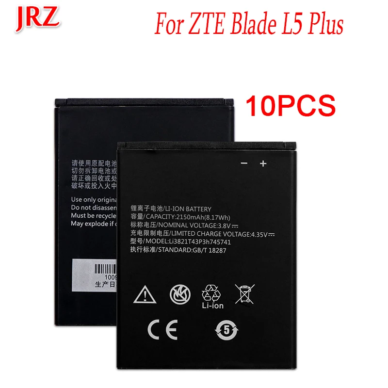 10PCS/LOT 2150mAh Li3821T43P3h745741 Battery for ZTE Blade L5 PLUS C370 Bateria Accumulator | Мобильные телефоны и