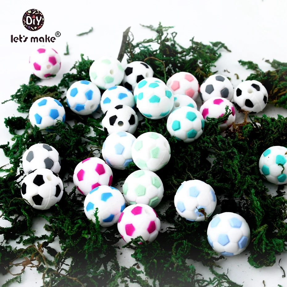 Let's make 50pcs Football Silicone Beads 15mm Fashion DIY Jewelry Accessories Soccer Food Grade Silicone Teethers Wholesale
Let's make 50pcs Football Silicone Beads 15mm Fashion DIY Jewelry Accessories Soccer Food Grade Silicone Teethers Wholesale