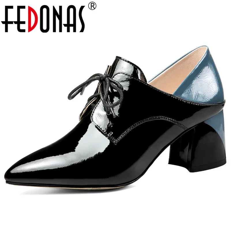 Фото Женские туфли на высоком каблуке FEDONAS офисные лодочки с острым носком весну
