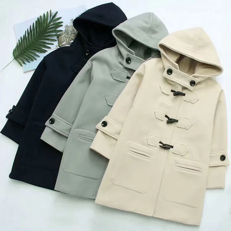 Autumn Winter Coat Women Casual Wool Solid Jackets Female Elegant Single-breasted Hooded Coat Ladies Medium long woolen coat
Autumn Winter Coat Women Casual Wool Solid Jackets Female Elegant Single-breasted Hooded Coat Ladies Medium long woolen coat