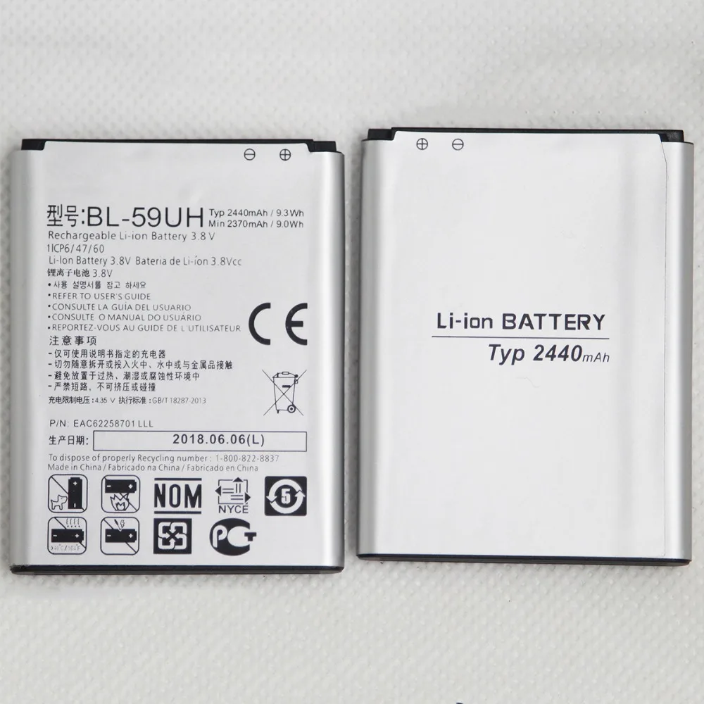 10pcs/lot 2440mAh Replacement Battery BL-59UH FOR LG G2 mini D618 D620 D620R D620K D410 D315 F70 BL59UH Lithium phone battery
10pcs/lot 2440mAh Replacement Battery BL-59UH FOR LG G2 mini D618 D620 D620R D620K D410 D315 F70 BL59UH Lithium phone battery