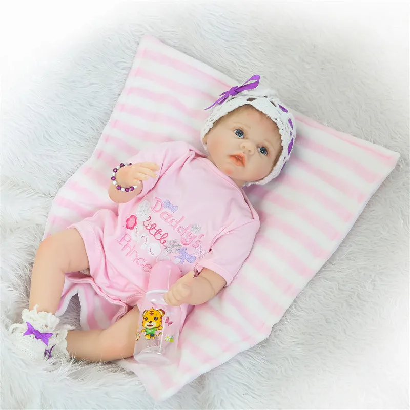 22" silicone reborn dolls soft cotton body fashion baby newborn for girls gift bebe alive bonecas | Игрушки и хобби