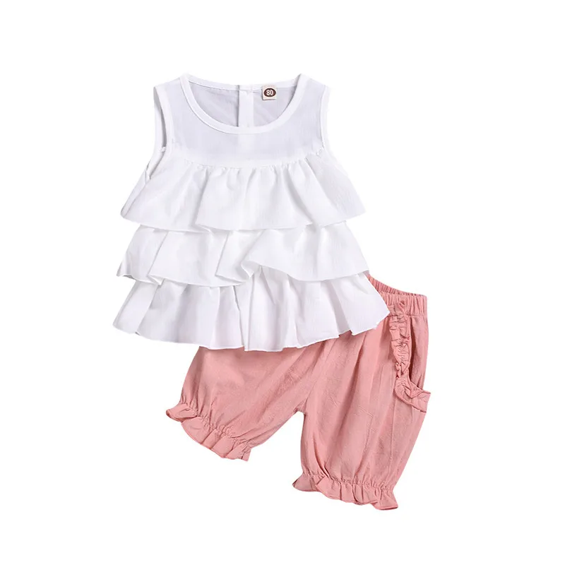 Kids Clothes Girls Summer 2pc Suit Set Princess Costume White Sleeveless Cake Vest Tops+Pink Pant Korean Girls Clothing Set 1-4Y
Kids Clothes Girls Summer 2pc Suit Set Princess Costume White Sleeveless Cake Vest Tops+Pink Pant Korean Girls Clothing Set 1-4Y