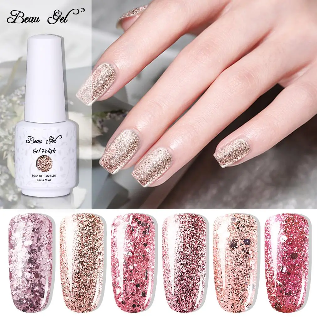 Beau Gel 8ML Rose Gold Glitter Gel Nail Polish Art Nail Varnish Semi Permanent Lacquer UV LED Art Nail Polish Manicure Art Salon
Beau Gel 8ML Rose Gold Glitter Gel Nail Polish Art Nail Varnish Semi Permanent Lacquer UV LED Art Nail Polish Manicure Art Salon