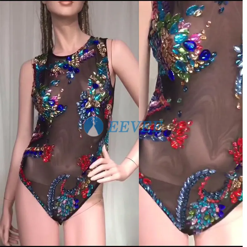 Colorful Crystals Bodysuit Sexy perspective Bodysuits Female Singer Dance Outfit Bar Nightclub DJ Leading Dance Stage Costume
Colorful Crystals Bodysuit Sexy perspective Bodysuits Female Singer Dance Outfit Bar Nightclub DJ Leading Dance Stage Costume