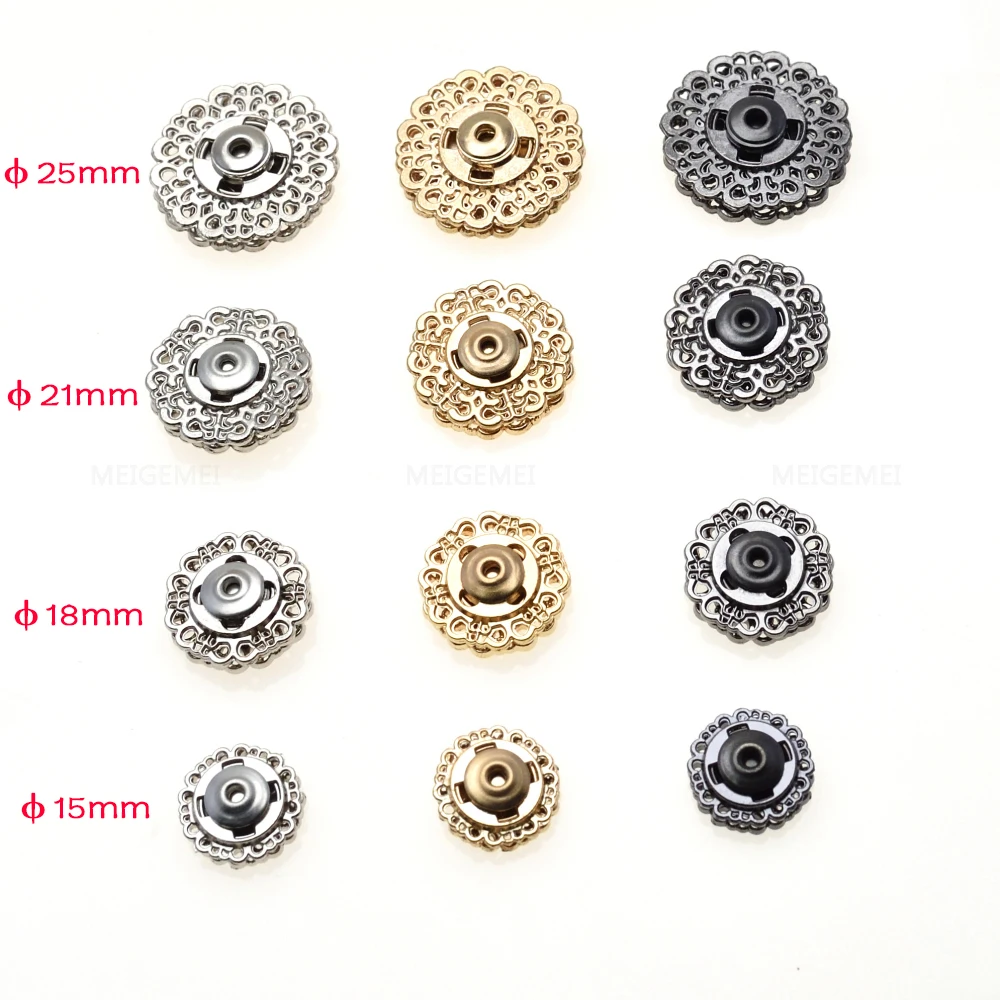 

120pcs/pack Metal Snap Fasteners Clasps Button For Handbag Purse Wallet Craft Suit buckles Bags Parts Accessories