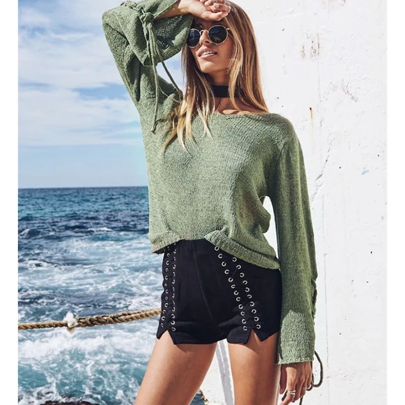 Autumn new women flare Long Sleeve casual Sweater ladies o-neck solid loose fashion bandage pullover sweater tops
Autumn new women flare Long Sleeve casual Sweater ladies o-neck solid loose fashion bandage pullover sweater tops