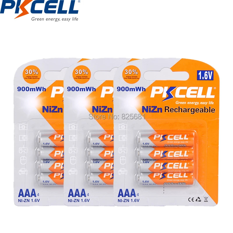 12Pcs PKCELL 1.6v nizn Battery AAA 900mWh NIZN Rechargeable Battery For Flashlight
12Pcs PKCELL 1.6v nizn Battery AAA 900mWh NIZN Rechargeable Battery For Flashlight