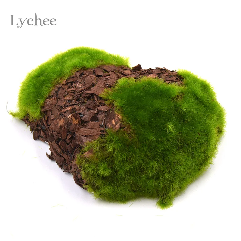 Lychee жизнь 6 шт. древесная стружка зеленый пены мох камень поддельный