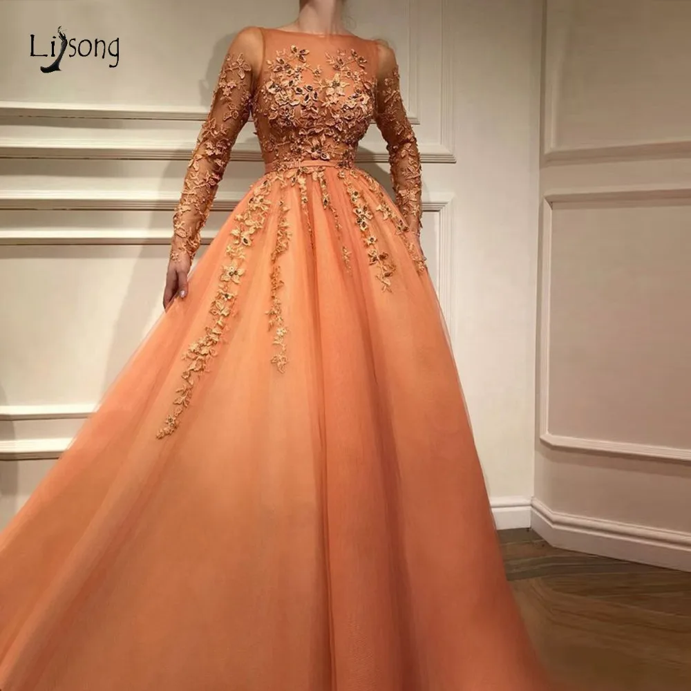 Fashion Pretty Lace Evening Dress With Full Sleeves Abiye Muslim Long A-line Prom Gowns Colorful Appliques Abendkleider
Fashion Pretty Lace Evening Dress With Full Sleeves Abiye Muslim Long A-line Prom Gowns Colorful Appliques Abendkleider