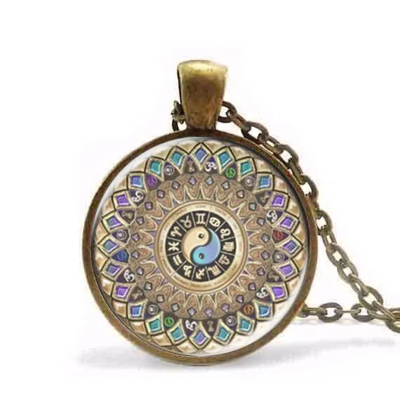 Steampunk 2017 Fashion yin yang jewelry mandala necklace 1Pcs henna yoga pendant om symbol buddhism zen handmade India style
Steampunk 2017 Fashion yin yang jewelry mandala necklace 1Pcs henna yoga pendant om symbol buddhism zen handmade India style