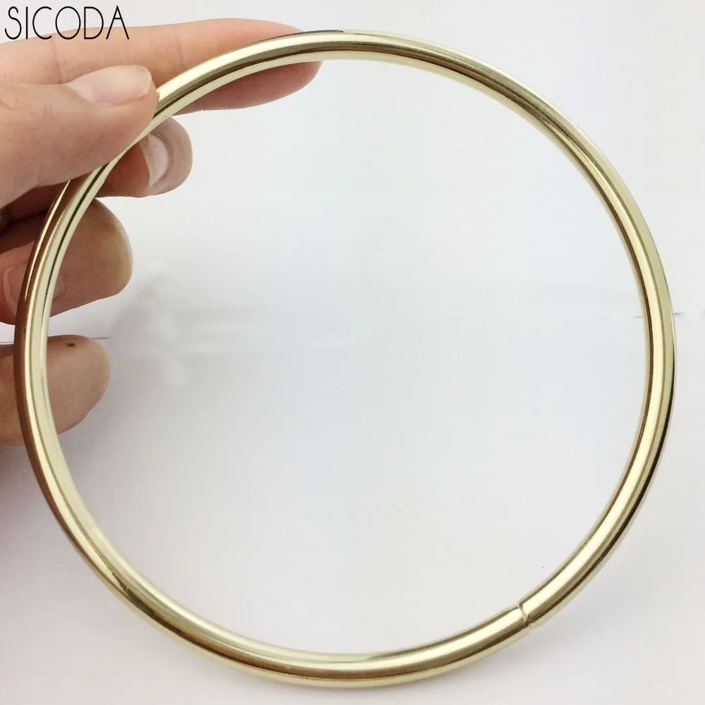 

SICODA 2pcs/lot 5mm thickness DIY bag handle ring gold tone metal rings 10cm diy sewing buckle