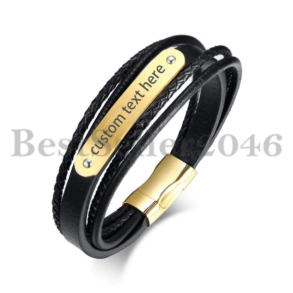 BONISKISS New Fashion Free Customize Bracelets For Men Rope Chain Punk Stainless Steel Jewelry Man Leather Strap Bangle Bijoux
BONISKISS New Fashion Free Customize Bracelets For Men Rope Chain Punk Stainless Steel Jewelry Man Leather Strap Bangle Bijoux