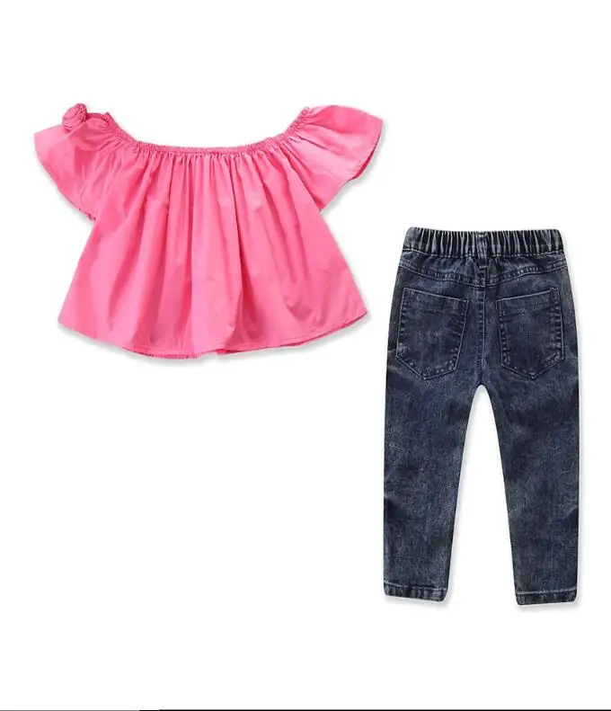 Puseky Kids Toddler Baby Girl Outfits Short Sleeve Lapel Off Shoulder Tops +Long Denim Hole Pants 2pcs/set Summer Clothes Suit
Puseky Kids Toddler Baby Girl Outfits Short Sleeve Lapel Off Shoulder Tops +Long Denim Hole Pants 2pcs/set Summer Clothes Suit