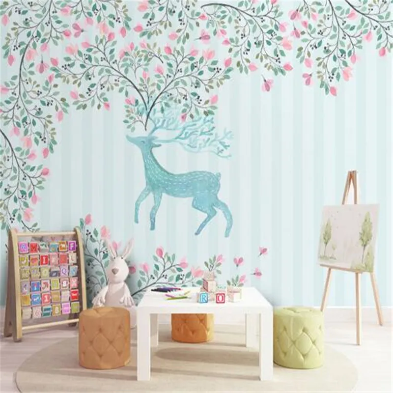 3D Nordic Custom Photo Wallpapers Living Room Home Decoration Flowers Murals Wall Papers Forest Elk Leaf Wallpapers Blue Stripe
3D Nordic Custom Photo Wallpapers Living Room Home Decoration Flowers Murals Wall Papers Forest Elk Leaf Wallpapers Blue Stripe