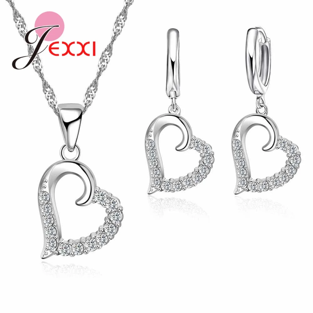 Wholesale Romantic Rhinestone Heart Simple Elegant Pure 925 Sterling Silver High Quality Jewelry Sets For Girls/Women
Wholesale Romantic Rhinestone Heart Simple Elegant Pure 925 Sterling Silver High Quality Jewelry Sets For Girls/Women
