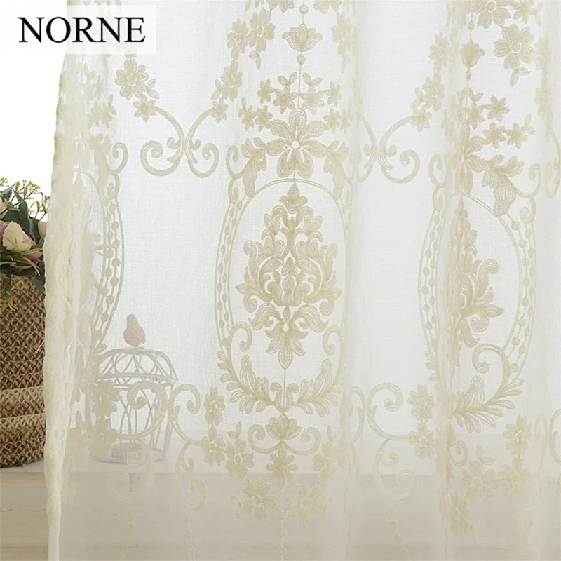 NORNE Embroidered Semi White Voiles Tulle Sheer Curtains for Living Room,Kitchen Door Window Curtain Drape Treatment for Bedroom
NORNE Embroidered Semi White Voiles Tulle Sheer Curtains for Living Room,Kitchen Door Window Curtain Drape Treatment for Bedroom