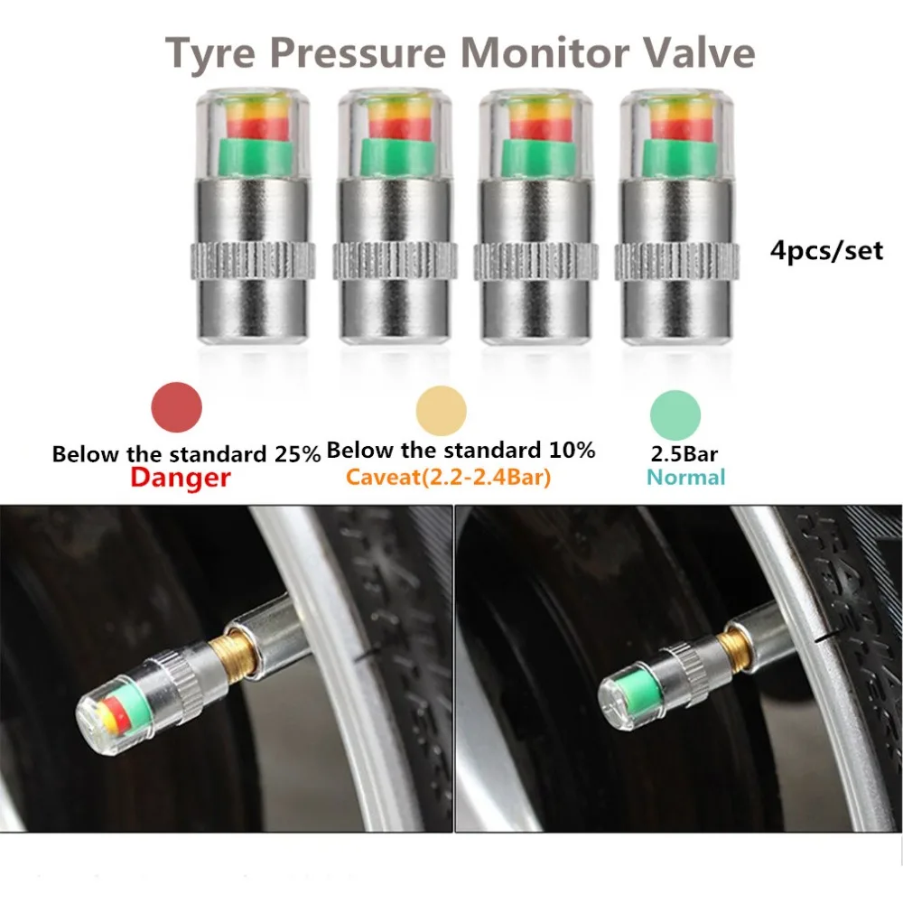 4PCS/lot 2.4Bar 36PSI Car Auto Tire Pressure Monitor Valve Caps Sensor Indicator Alert Diagnostic Tools Kit Tire pressure Alarm
4PCS/lot 2.4Bar 36PSI Car Auto Tire Pressure Monitor Valve Caps Sensor Indicator Alert Diagnostic Tools Kit Tire pressure Alarm