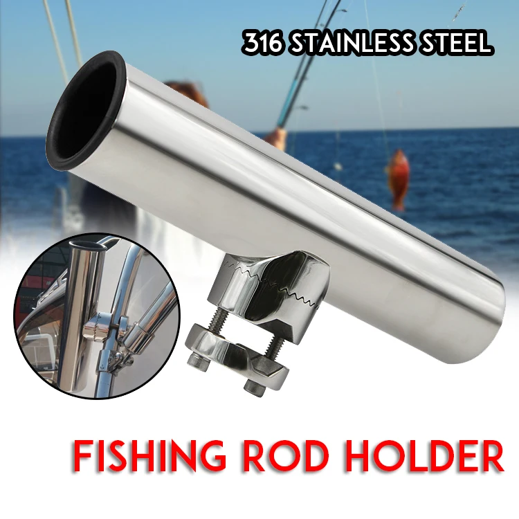 Fish Rod Holder Marine Stainless Steel Clamp On Fishing Rod Holder Adjustable For 7/8"-1"Boat Fishing Tackle
Fish Rod Holder Marine Stainless Steel Clamp On Fishing Rod Holder Adjustable For 7/8"-1"Boat Fishing Tackle