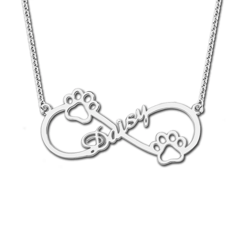 AILIN Engraved Infinity Necklace with Dog Paw Sterling Silver Infinity Name Necklace
AILIN Engraved Infinity Necklace with Dog Paw Sterling Silver Infinity Name Necklace