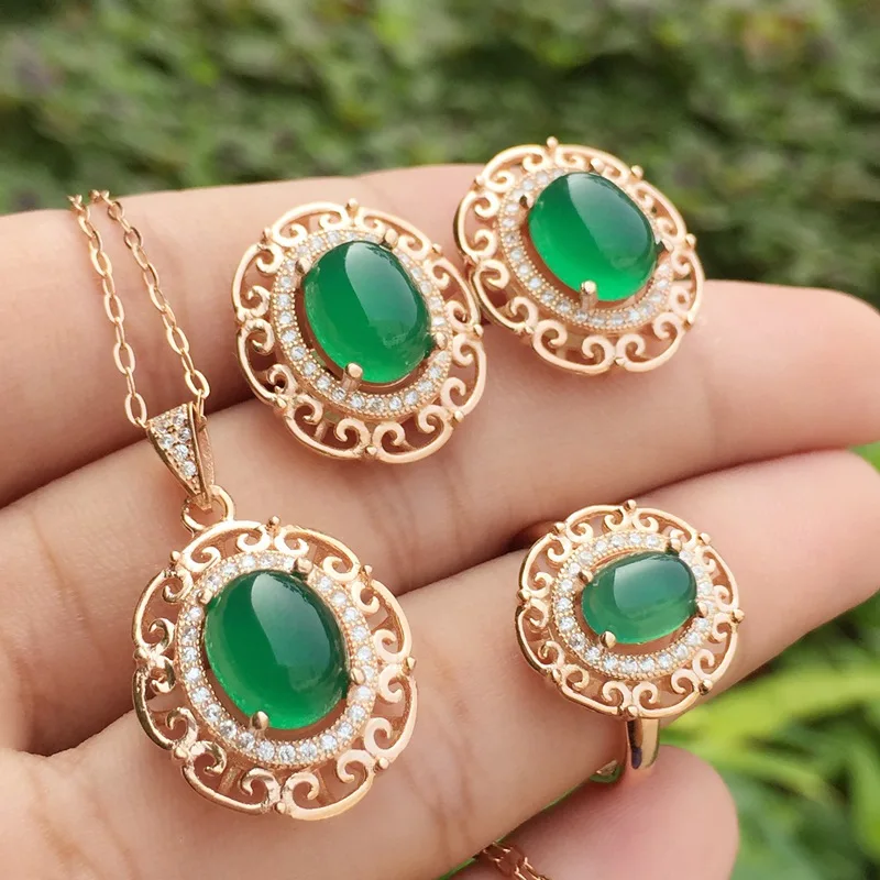 KJJEAXCMY boutique jewels 925 sterling silver inlaid natural green jade pendant ring 2 sets three-dimensional hollow new classic
KJJEAXCMY boutique jewels 925 sterling silver inlaid natural green jade pendant ring 2 sets three-dimensional hollow new classic