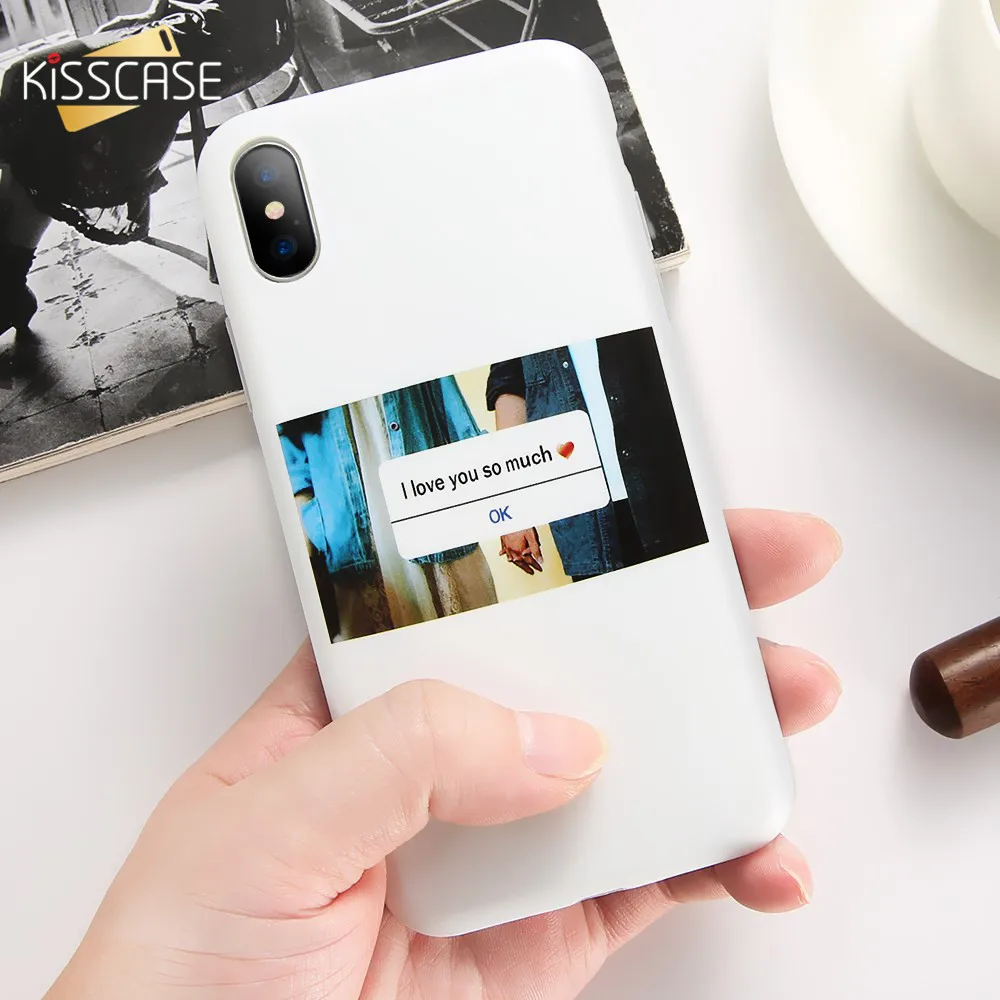 KISSCASE Couple Phone Case For iPhone X 7 8 6 6S Plus Cases Love Pattern Soft TPU Cover Coque Capa | Мобильные телефоны и