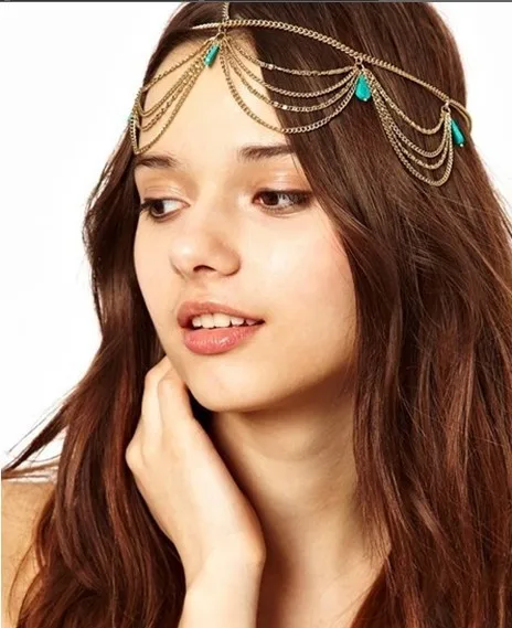 Wholesale and Retail fashion new chain blue stone headband Elastic hair band hair accessories
Wholesale and Retail fashion new chain blue stone headband Elastic hair band hair accessories