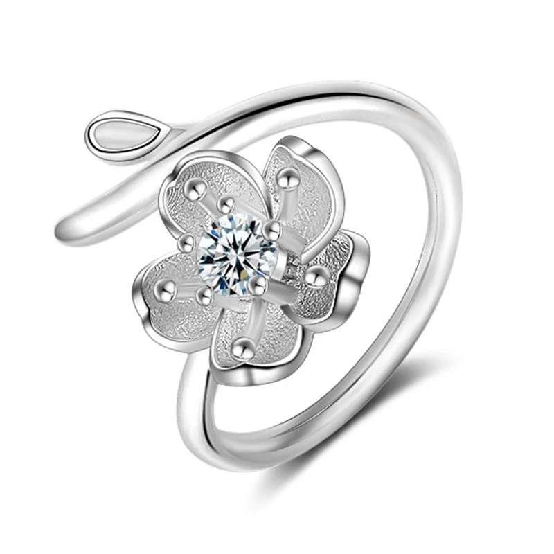 Wholesale Top Fashion Cute Flower Silver Crystal Rings For Woman Party Jewelry Gift Exquisite Wedding Adjustable Ring
Wholesale Top Fashion Cute Flower Silver Crystal Rings For Woman Party Jewelry Gift Exquisite Wedding Adjustable Ring