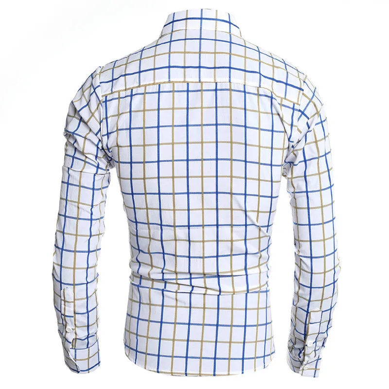 Vogue Nice Fashion Shirt Men Long Sleeve Top Slim Casual Lapel Men Shirt Trend Men Black Blue Yellow Plaid Shirt
Vogue Nice Fashion Shirt Men Long Sleeve Top Slim Casual Lapel Men Shirt Trend Men Black Blue Yellow Plaid Shirt