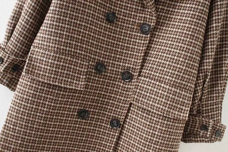 Female Houndstooth Wool Jacket 2021 Autumn Winter Korean Slim Warm Wool Coats Womam Long Loose Double-breasted Woolen Overcoat
Female Houndstooth Wool Jacket 2021 Autumn Winter Korean Slim Warm Wool Coats Womam Long Loose Double-breasted Woolen Overcoat