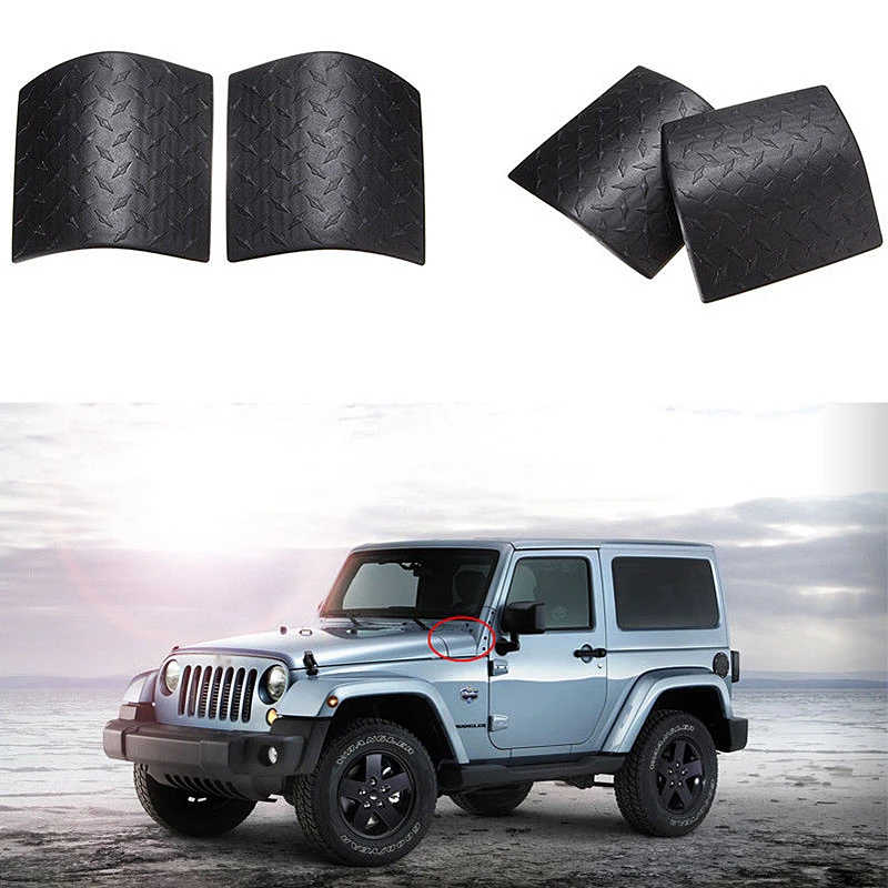 2pcs Car Styling Hood A-pillar Wrap Cover Angle Protector For Jeep Wrangler Rubicon Unlimited Sahara JK 2007-2015 Accessories | Автомобили