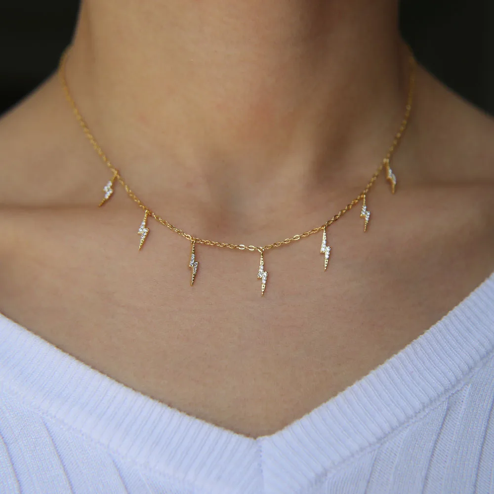 CHARM NECKLACE 2018 Statement chain choker charm lovely cz lightning gold filled top quality summer necklace for lady women
CHARM NECKLACE 2018 Statement chain choker charm lovely cz lightning gold filled top quality summer necklace for lady women