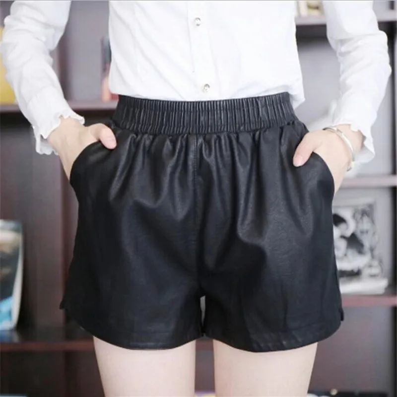 Hiawatha S-3XL Fashion PU Leather Shorts Women Black Elastic Waist With Pockets Shorts Female High Quality Slim Shorts DK012
Hiawatha S-3XL Fashion PU Leather Shorts Women Black Elastic Waist With Pockets Shorts Female High Quality Slim Shorts DK012