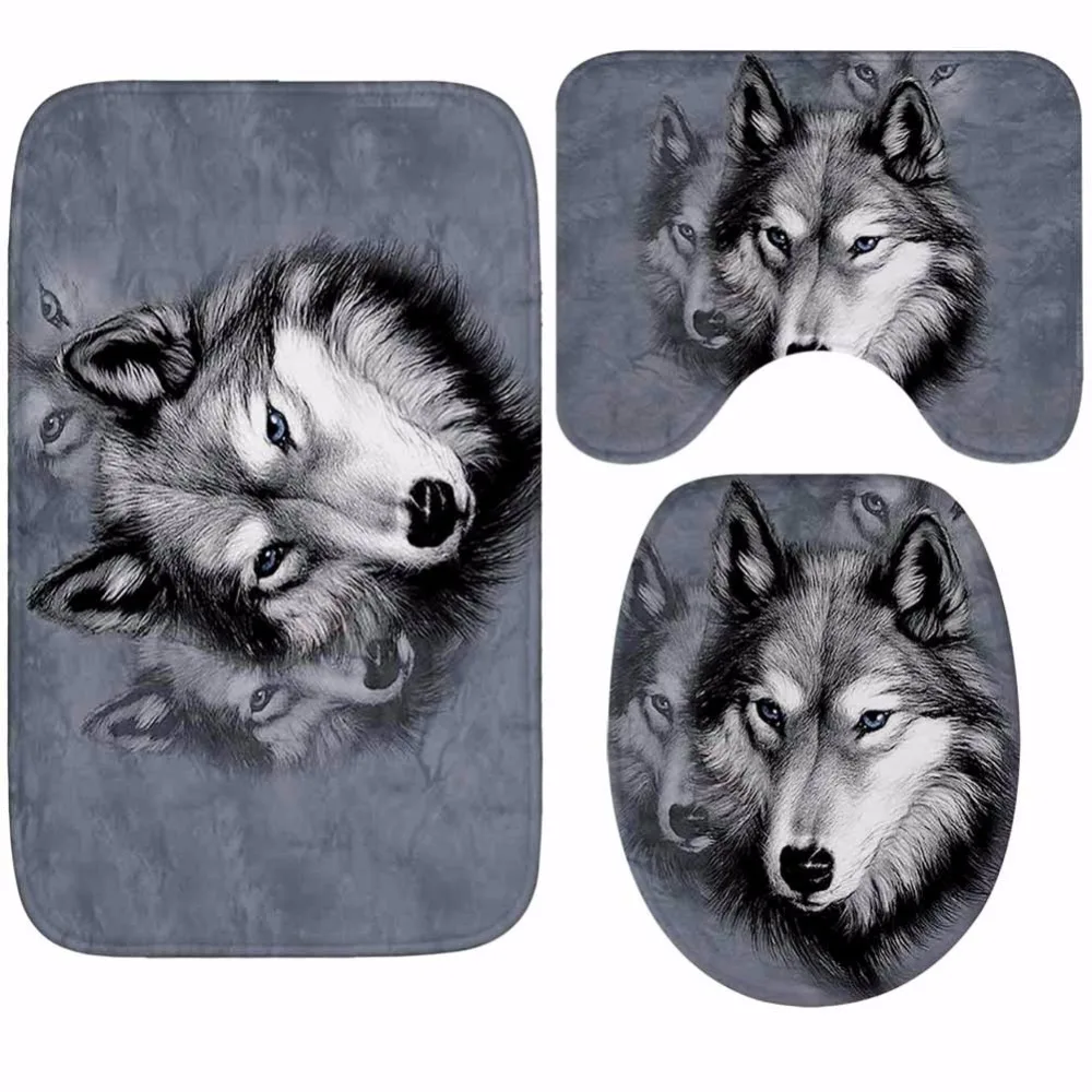 Wolf bathroom set toilet seat cover wc seat cover bath mat holder closestool lid cover Christmas home decor 3pcs/set small big
Wolf bathroom set toilet seat cover wc seat cover bath mat holder closestool lid cover Christmas home decor 3pcs/set small big