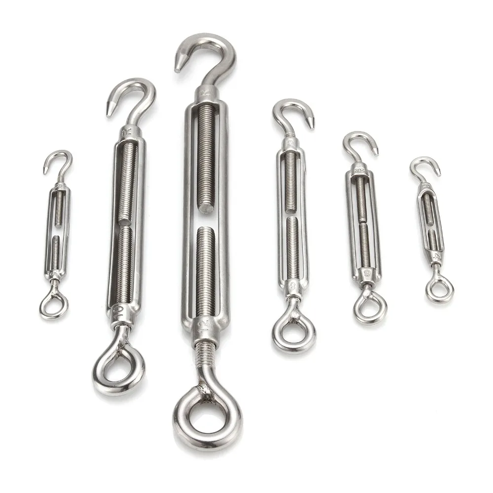 2pcs M4/M5/M6/M8/M10/M12 Stainless Steel 304 Adjust Chain Rigging Hook & Eye Turnbuckle Silver Choose
2pcs M4/M5/M6/M8/M10/M12 Stainless Steel 304 Adjust Chain Rigging Hook & Eye Turnbuckle Silver Choose