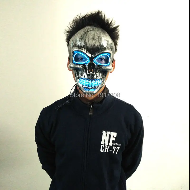 Wholesale 50 pcs EL Wire Glowing Party Mask Flashing Halloween Mask LED Neon Light Skull Mask by DC-3V steady on Driver
Wholesale 50 pcs EL Wire Glowing Party Mask Flashing Halloween Mask LED Neon Light Skull Mask by DC-3V steady on Driver