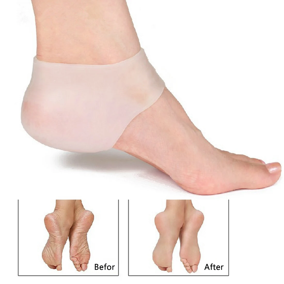 2PCS 1Pair New Silicone Feet Care Socks Heel Protection Moisturizing Gel Heel Sock with Hole Anti-crack Foot Skin Care Protector
2PCS 1Pair New Silicone Feet Care Socks Heel Protection Moisturizing Gel Heel Sock with Hole Anti-crack Foot Skin Care Protector