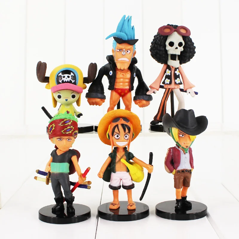 6 шт./лот фигурка игрушка Luffy Chopper Sanji Zoro Brook Franky Коллекционная модель куклы для