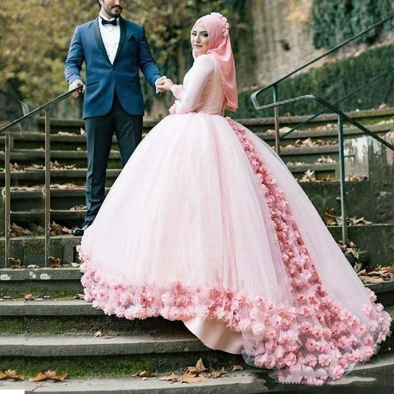 Muslim Ball Gown Long Wedding Dresses Dubai Arabic Light Pink Tulle High Neck Puffy Bridal Gowns Wedding Dress vestido de noiva
Muslim Ball Gown Long Wedding Dresses Dubai Arabic Light Pink Tulle High Neck Puffy Bridal Gowns Wedding Dress vestido de noiva